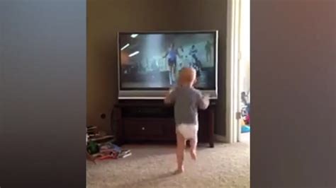 baby watching rocky fake|toddler mimic rocky.